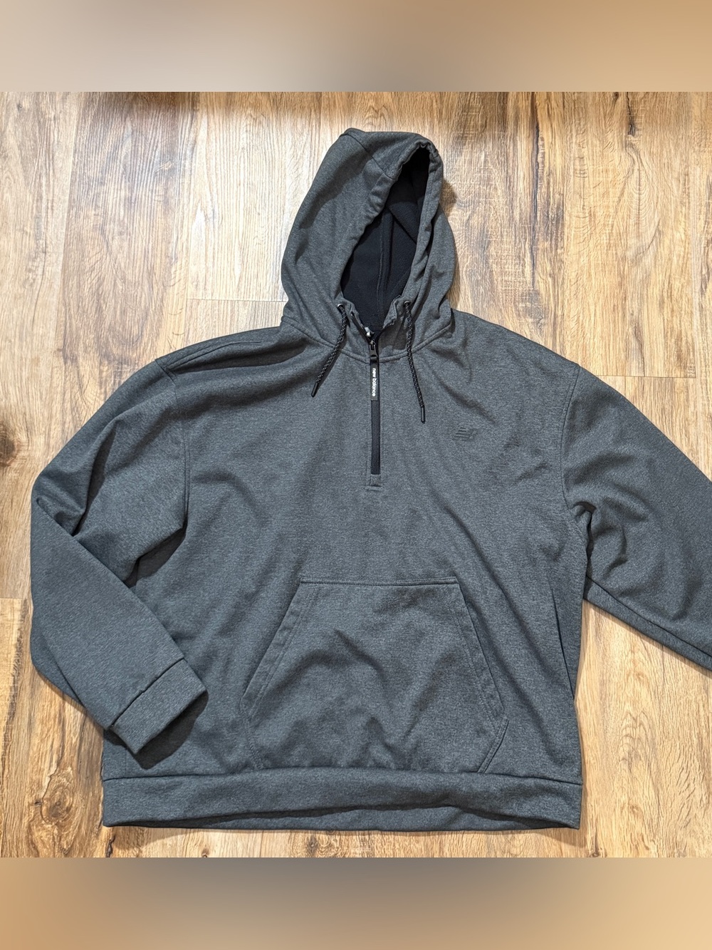 New Balance Fleece Lined Quarter Zip Hoodie Gray XL NWOT